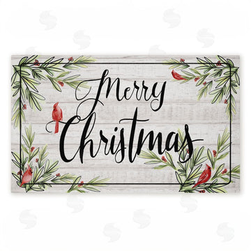 Dogwood Portfolio | Rustic Merry Christmas Cardinals Non-Woven Door Mat