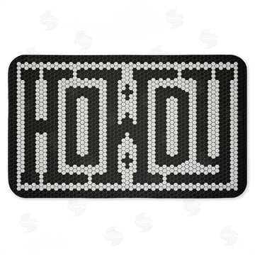 Lettered and Lined | Western Greeting Howdy Black Anti-Fatigue Mat
