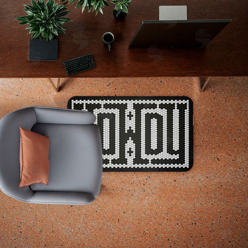 Lettered and Lined | Western Greeting Howdy Black Anti-Fatigue Mat