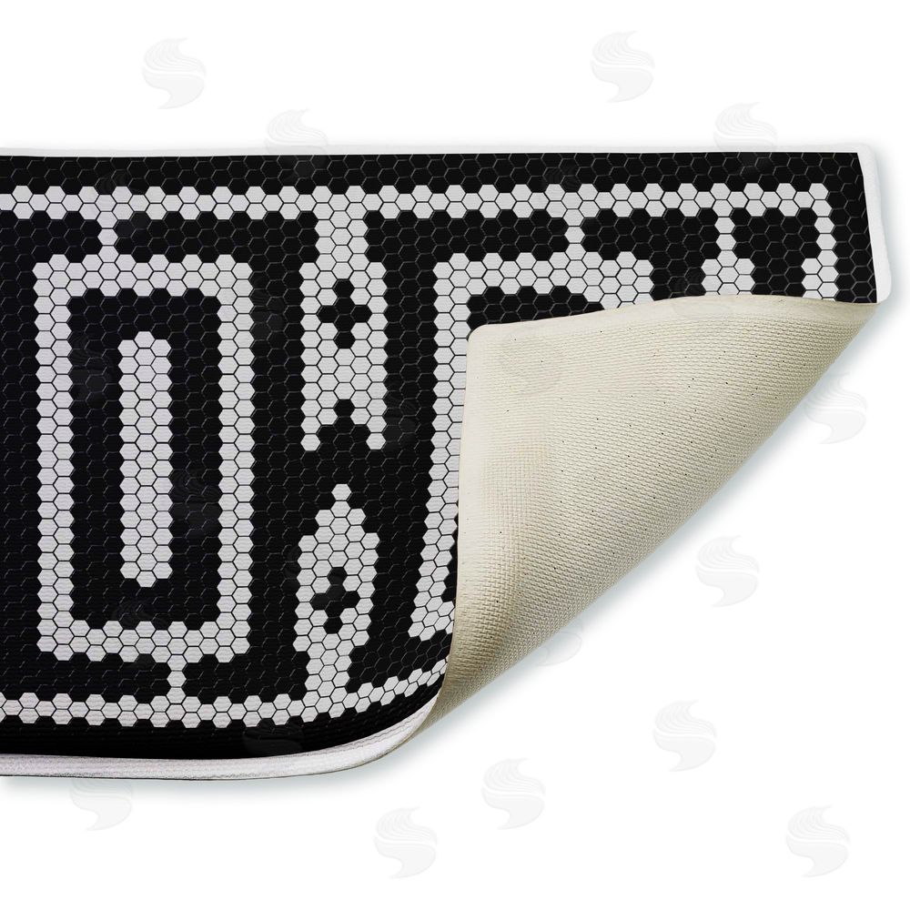 Lettered and Lined | Western Greeting Howdy Black Plush Bath Mat