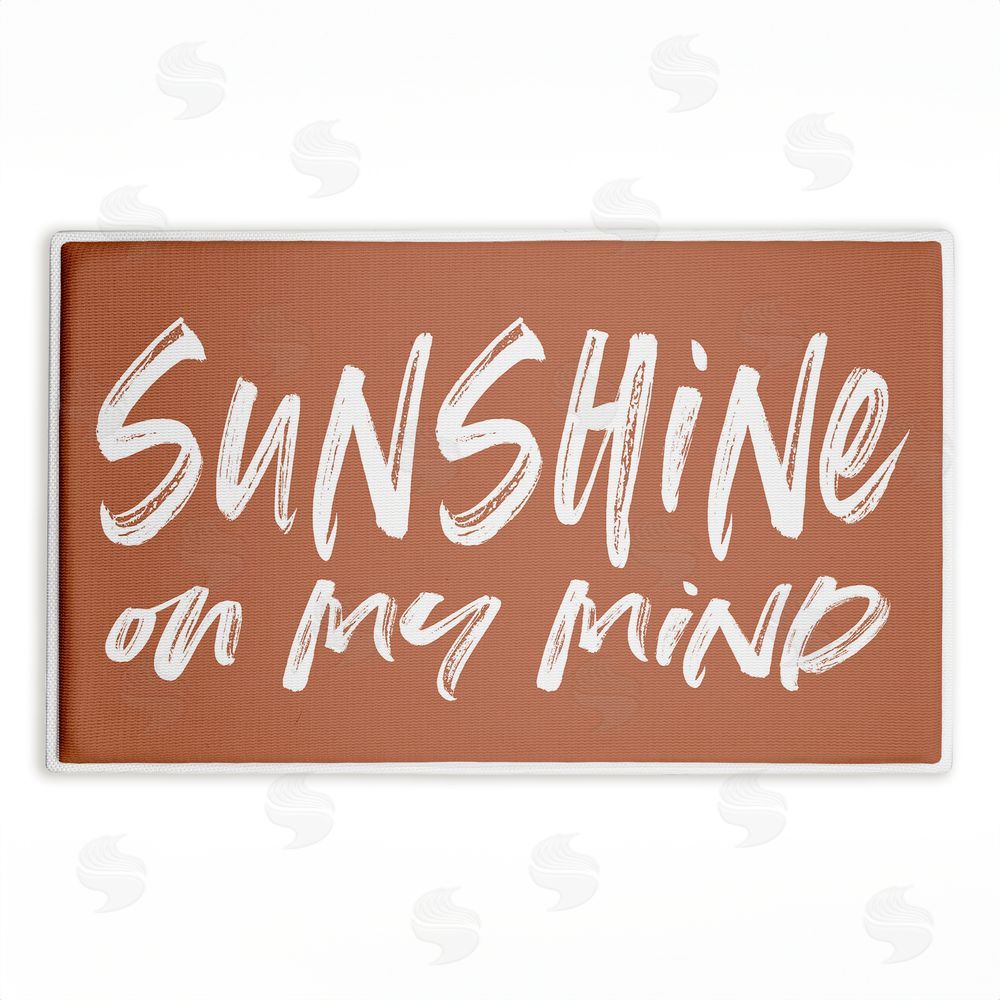 Lettered and Lined | Tan Sunshine On My Mind Plush Bath Mat
