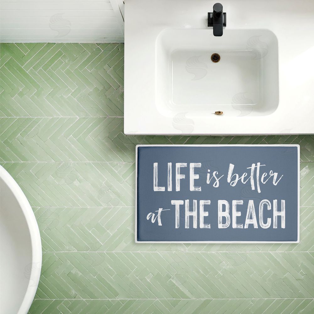 Lettered and Lined | Better At Beach Sentiment Plush Bath Mat