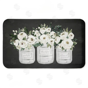 Lettered and Lined | White Roses in Country Jars Anti-Fatigue Mat