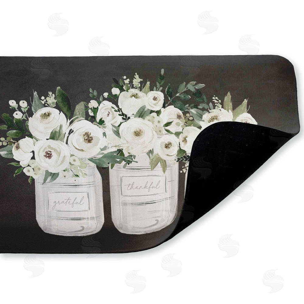 Lettered and Lined | White Roses in Country Jars Anti-Fatigue Mat