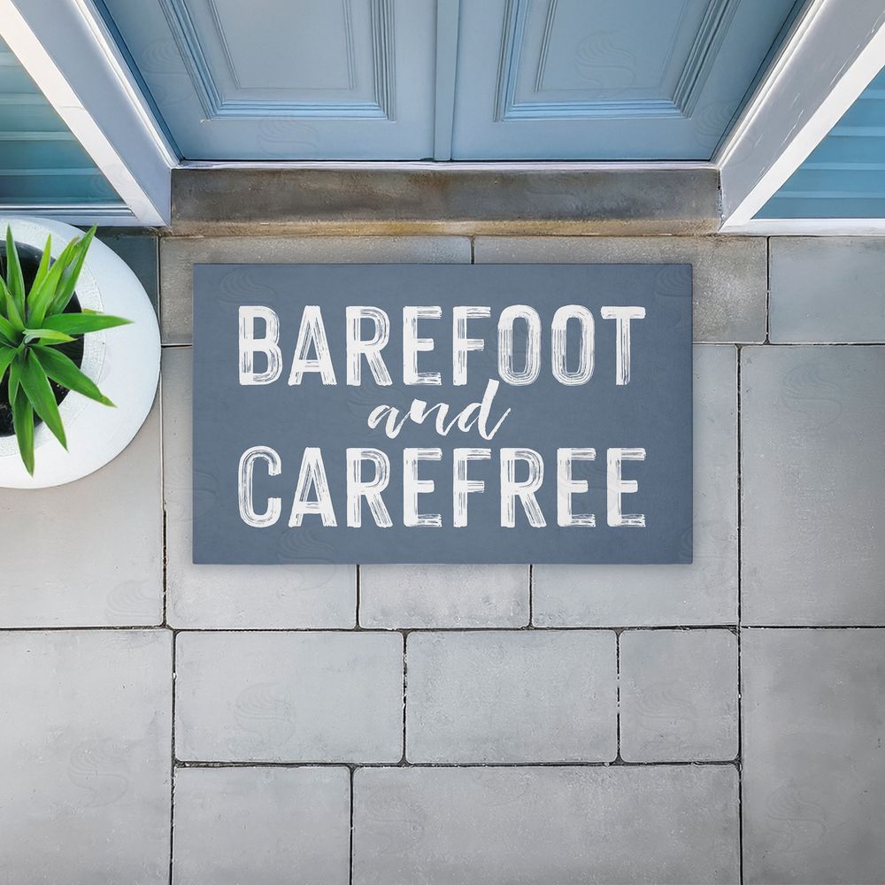 Lettered and Lined | Barefoot and Carefree Summertime Non-Woven Door Mat