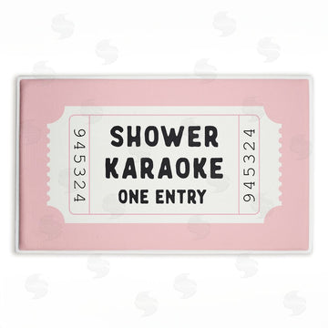 Lettered and Lined | Shower Karaoke Pink Plush Bath Mat