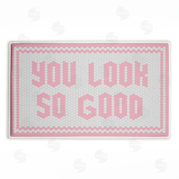 Lettered and Lined | Baby Pink You Look So Good Plush Bath Mat