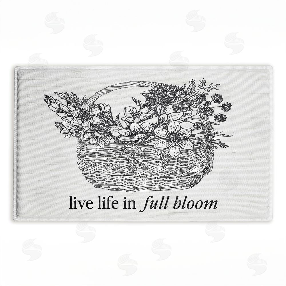 Lettered and Lined | Vintage Live Life In Full Bloom Plush Bath Mat