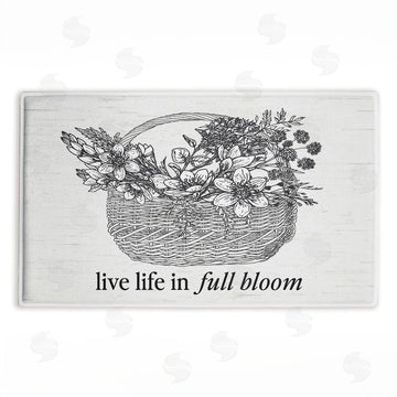 Lettered and Lined | Vintage Live Life In Full Bloom Plush Bath Mat