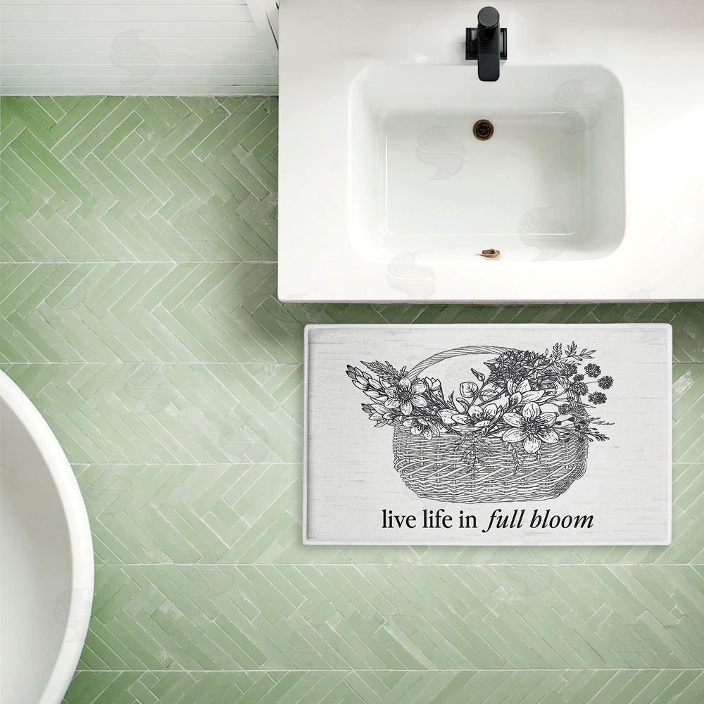 Lettered and Lined | Vintage Live Life In Full Bloom Plush Bath Mat