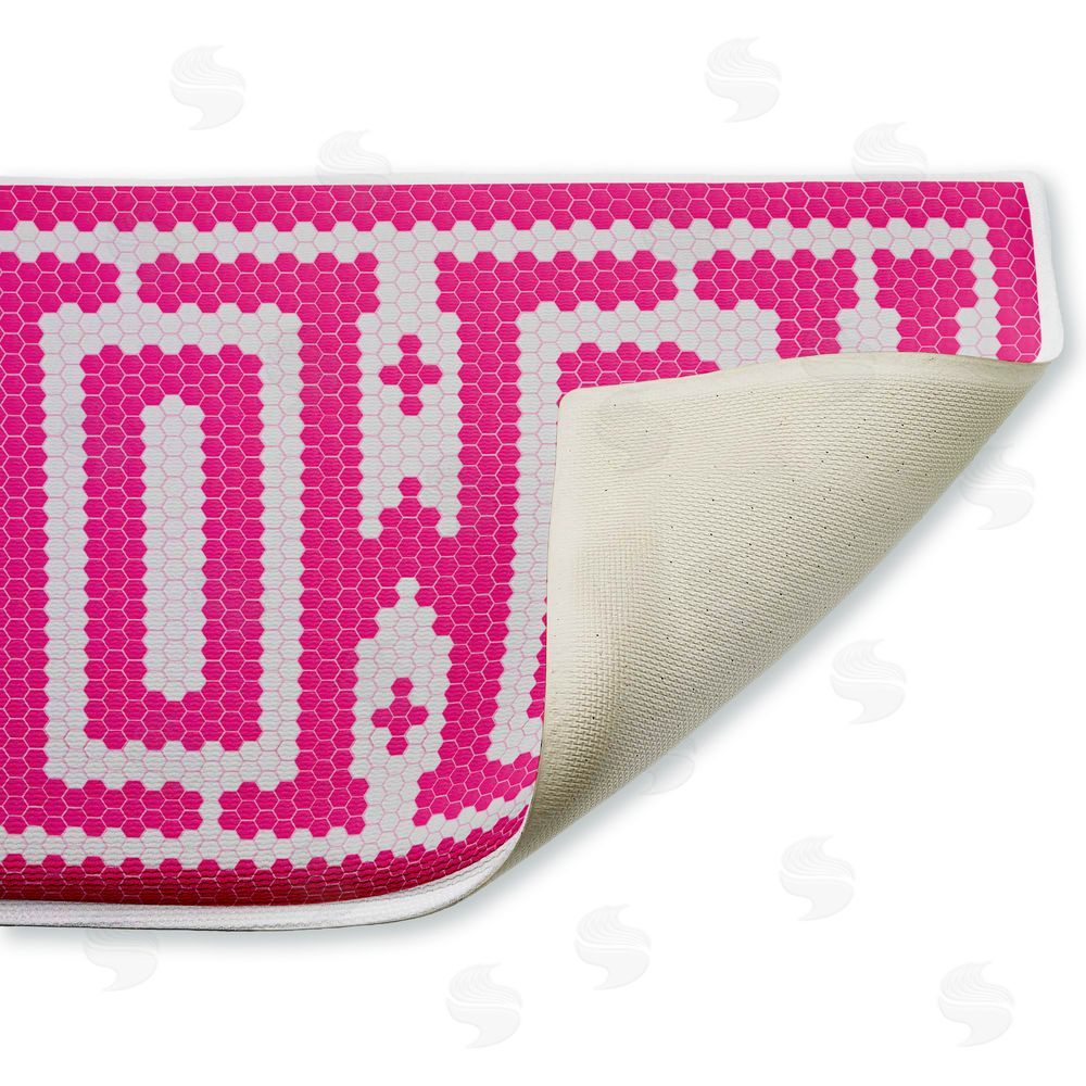 Lettered and Lined | Western Greeting Howdy Pink Plush Bath Mat
