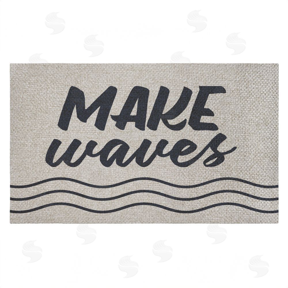 Lettered and Lined | Make Waves Navy Blue Faux Sisal Door Mat