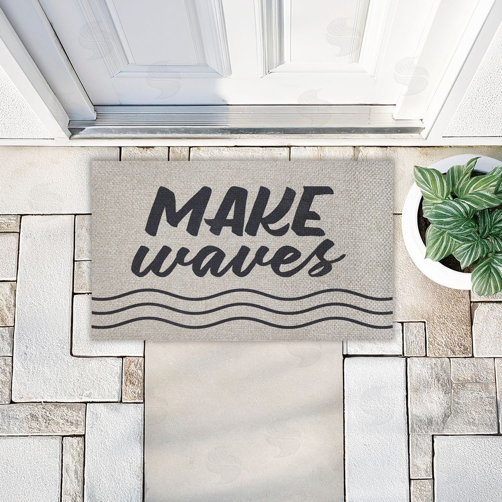 Lettered and Lined | Make Waves Navy Blue Faux Sisal Door Mat