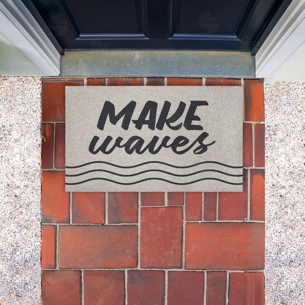 Lettered and Lined | Make Waves Navy Blue Faux Sisal Door Mat