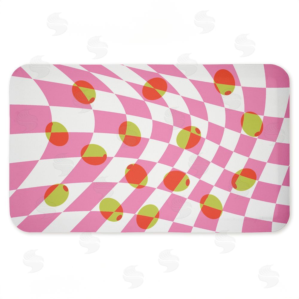 Stupell Studio | Retro Curved Olive Abstract Anti-Fatigue Mat