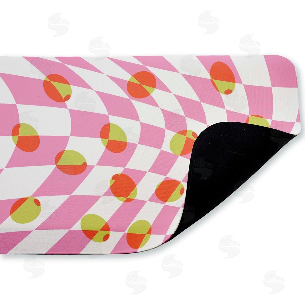 Stupell Studio | Retro Curved Olive Abstract Anti-Fatigue Mat