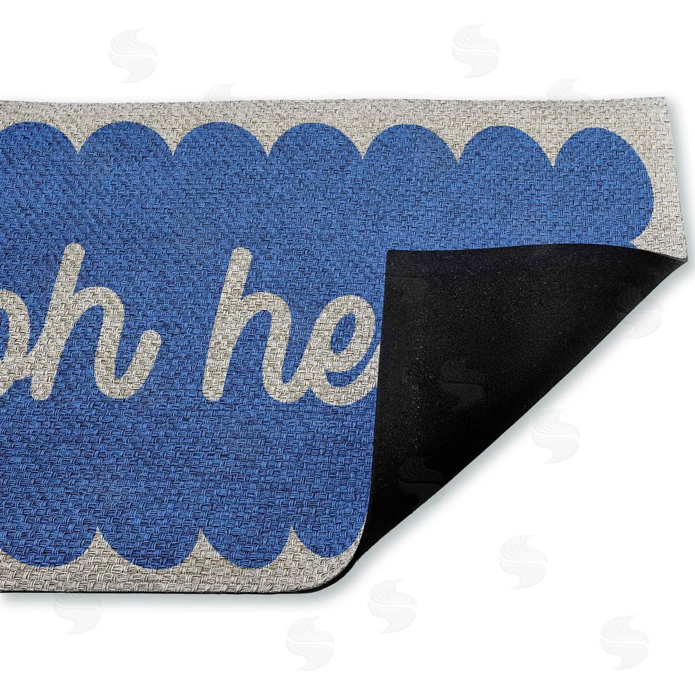 Stupell Studio | Oh Hello Blue Greeting Faux Sisal Door Mat