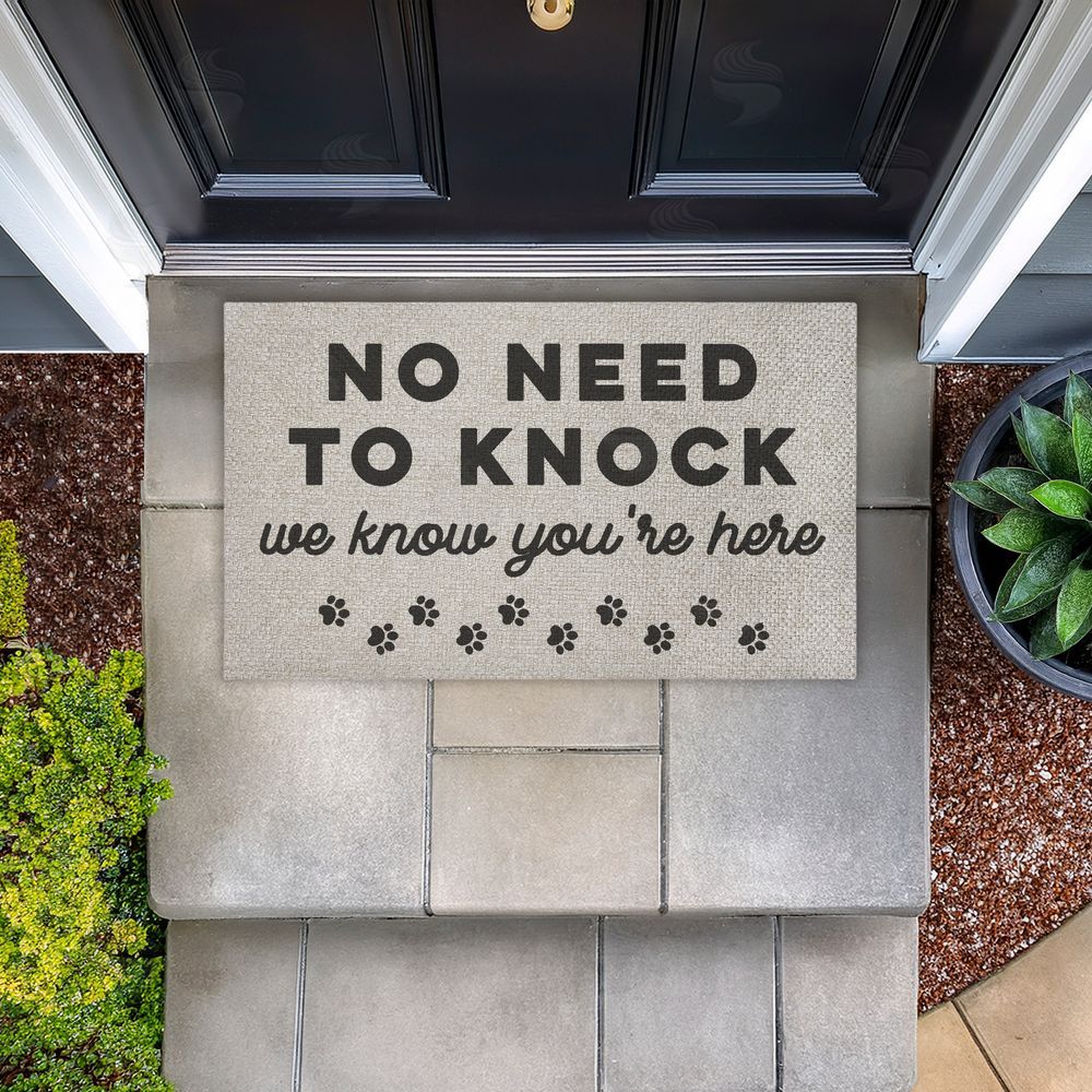 Stupell Studio | No Need To Knock Faux Sisal Door Mat