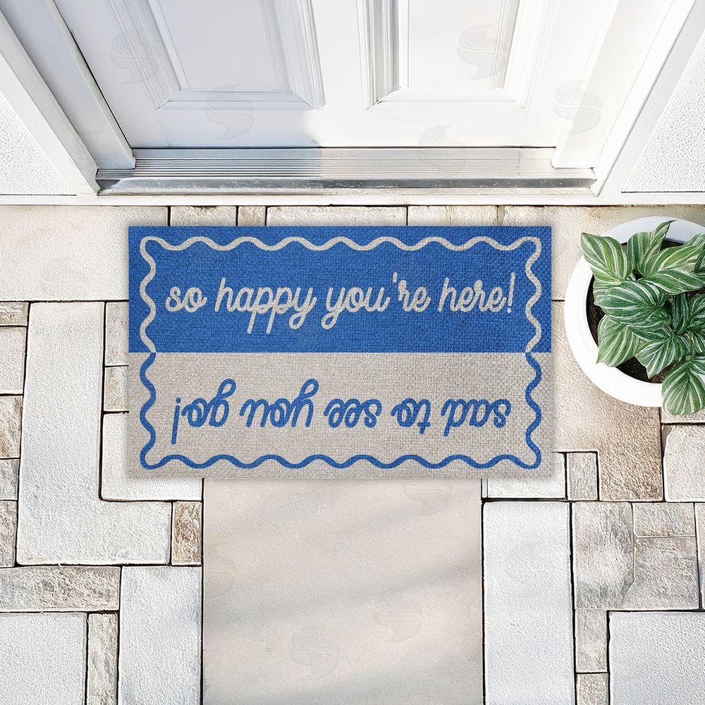 Stupell Studio | Dual Greetings & Goodbye Faux Sisal Door Mat