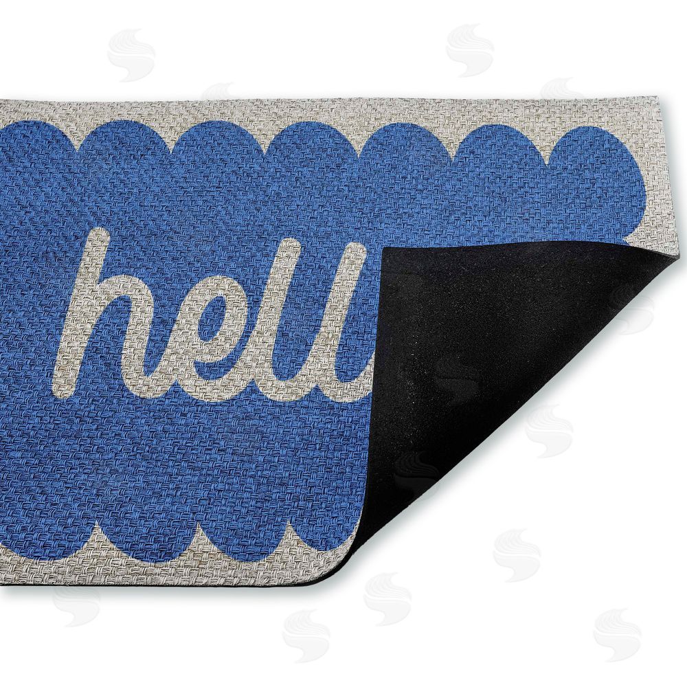 Stupell Studio | Hello Blue Greeting Faux Sisal Door Mat