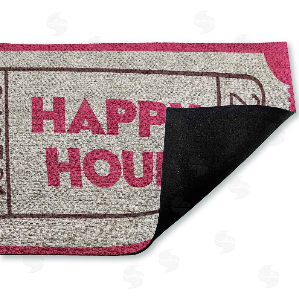 Stupell Studio | Happy Hour Ticket Stub Faux Sisal Door Mat