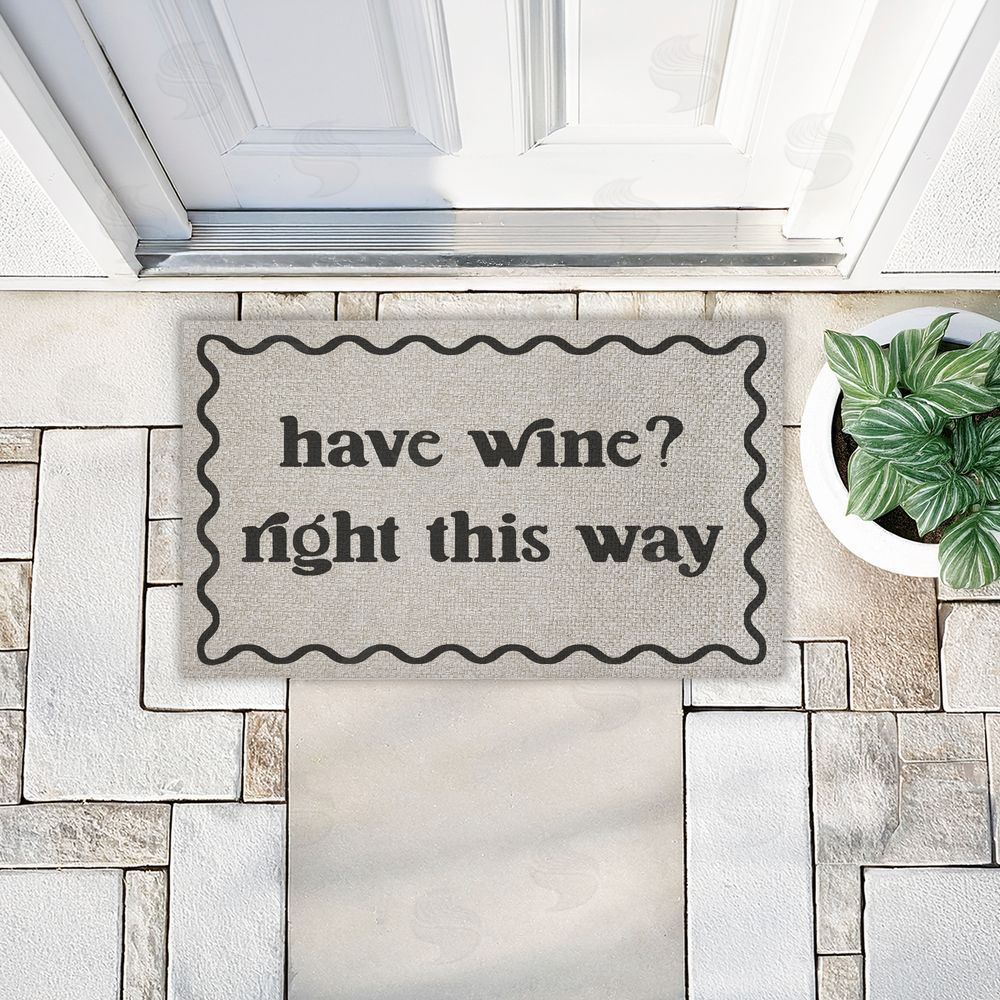 Stupell Studio | Have Wine Right This Way Faux Sisal Door Mat