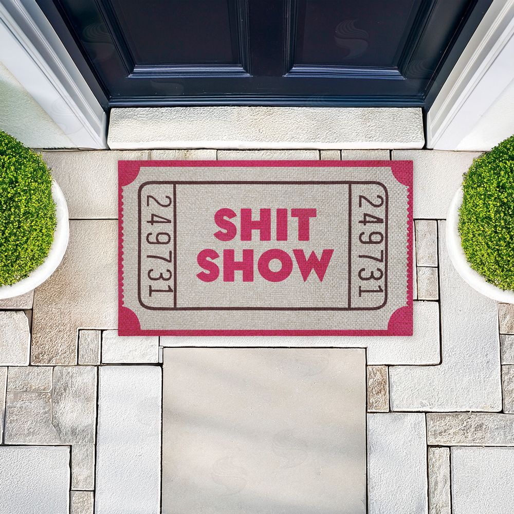 Stupell Studio | Sh*t Show Ticket Stub Faux Sisal Door Mat