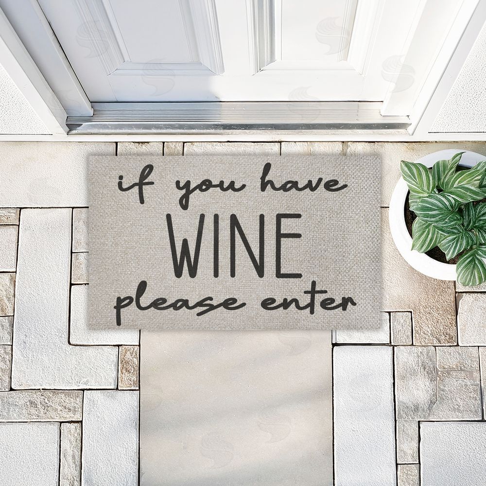 Stupell Studio | If You Have Wine Enter Faux Sisal Door Mat