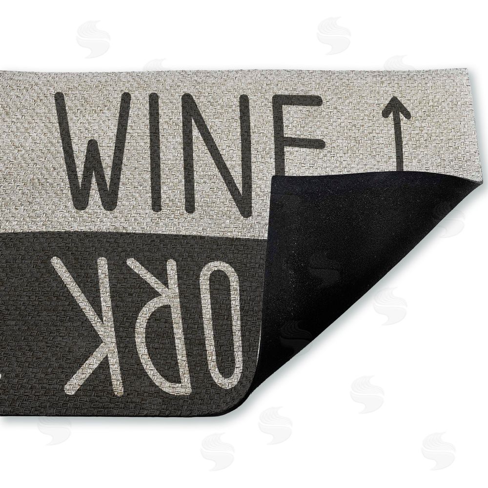 Stupell Studio | Work & Wine Welcome Faux Sisal Door Mat