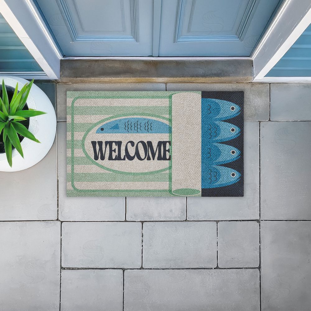 Stupell Studio | Welcome Tuna Can Faux Sisal Door Mat