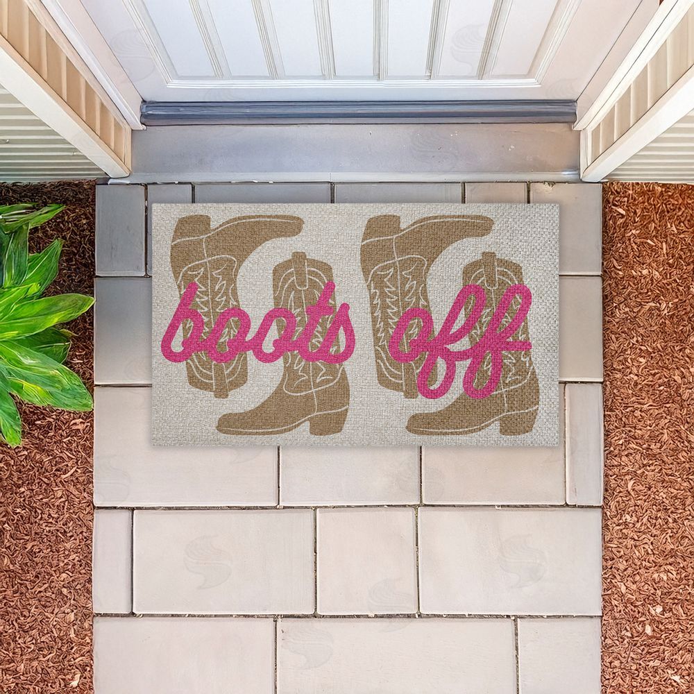 Stupell Studio | Boots Off Entry Rule Faux Sisal Door Mat