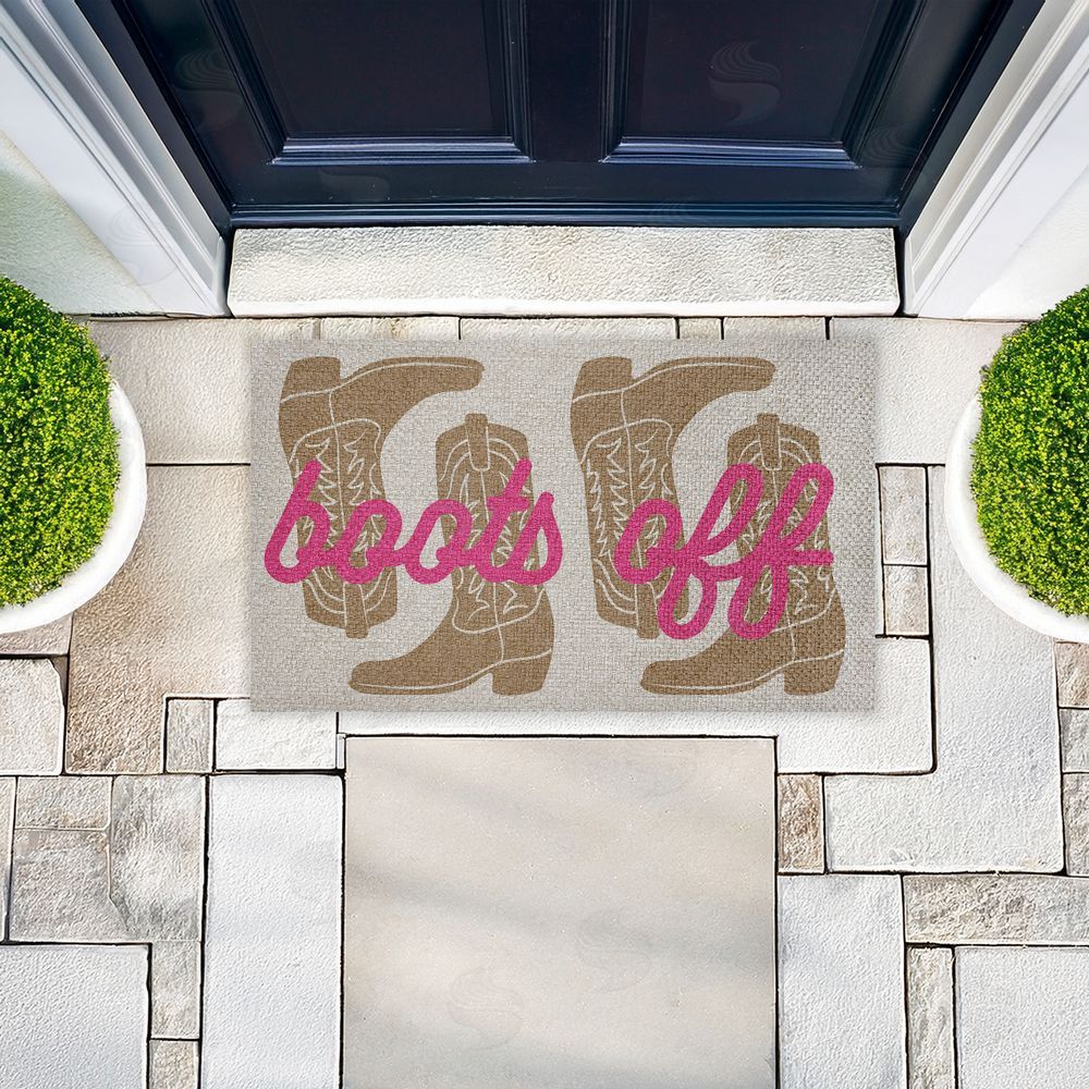 Stupell Studio | Boots Off Entry Rule Faux Sisal Door Mat