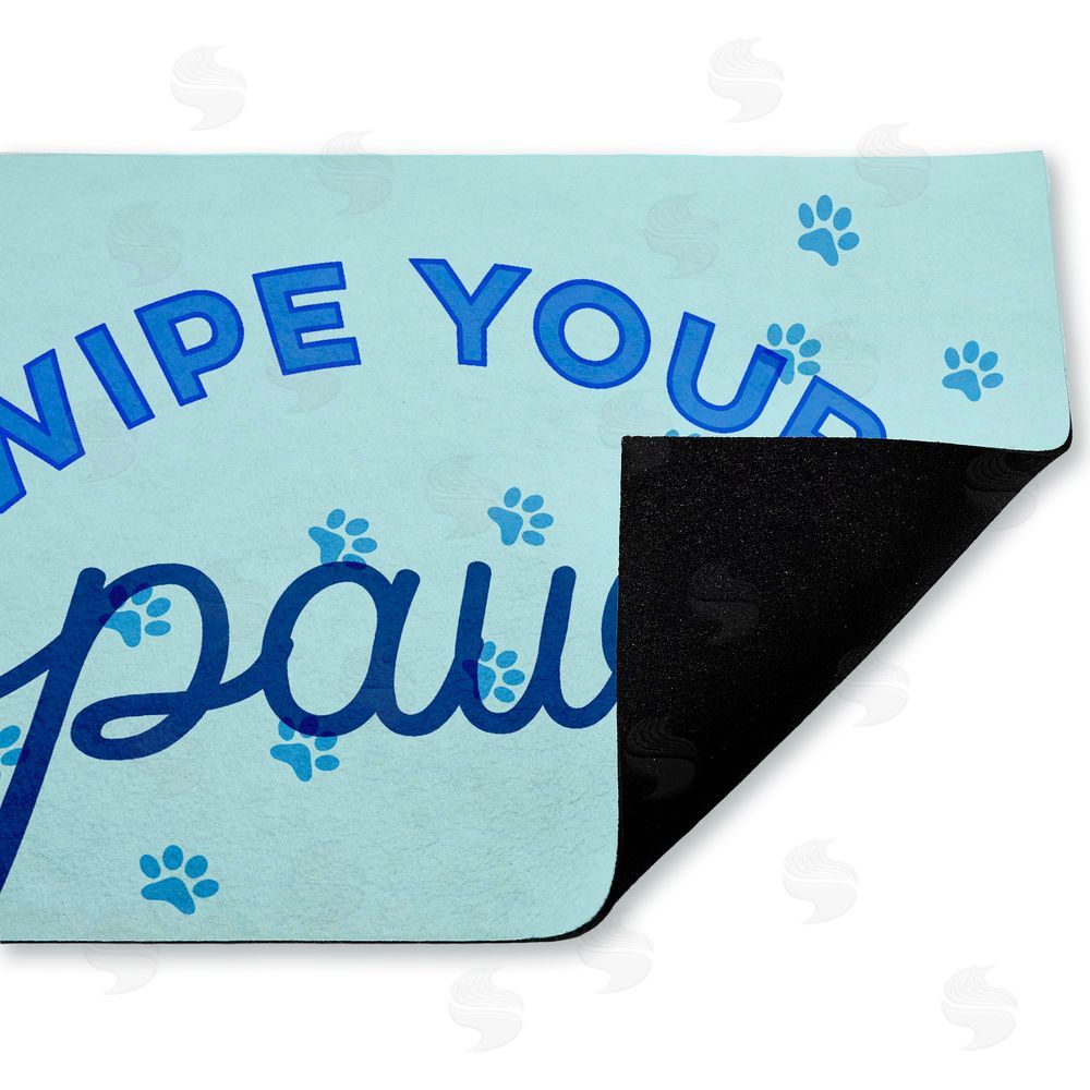 Stupell Studio | Wipe Your Paws on Blue Non-Woven Door Mat