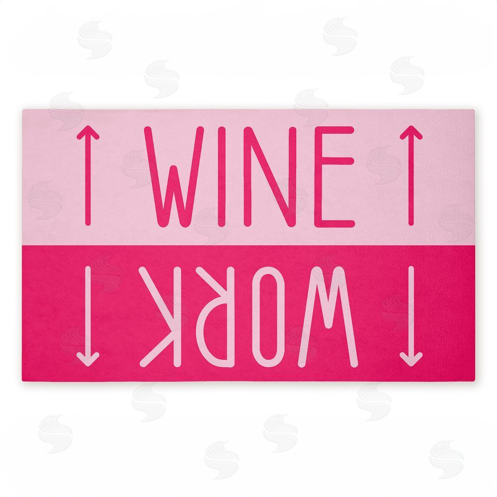 Stupell Studio | Work & Wine Pink Non-Woven Door Mat