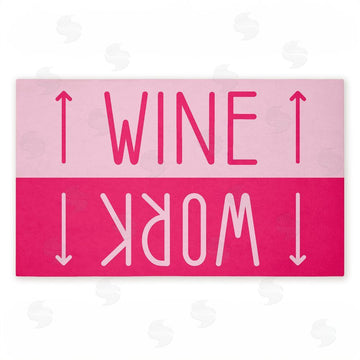 Stupell Studio | Work & Wine Pink Non-Woven Door Mat