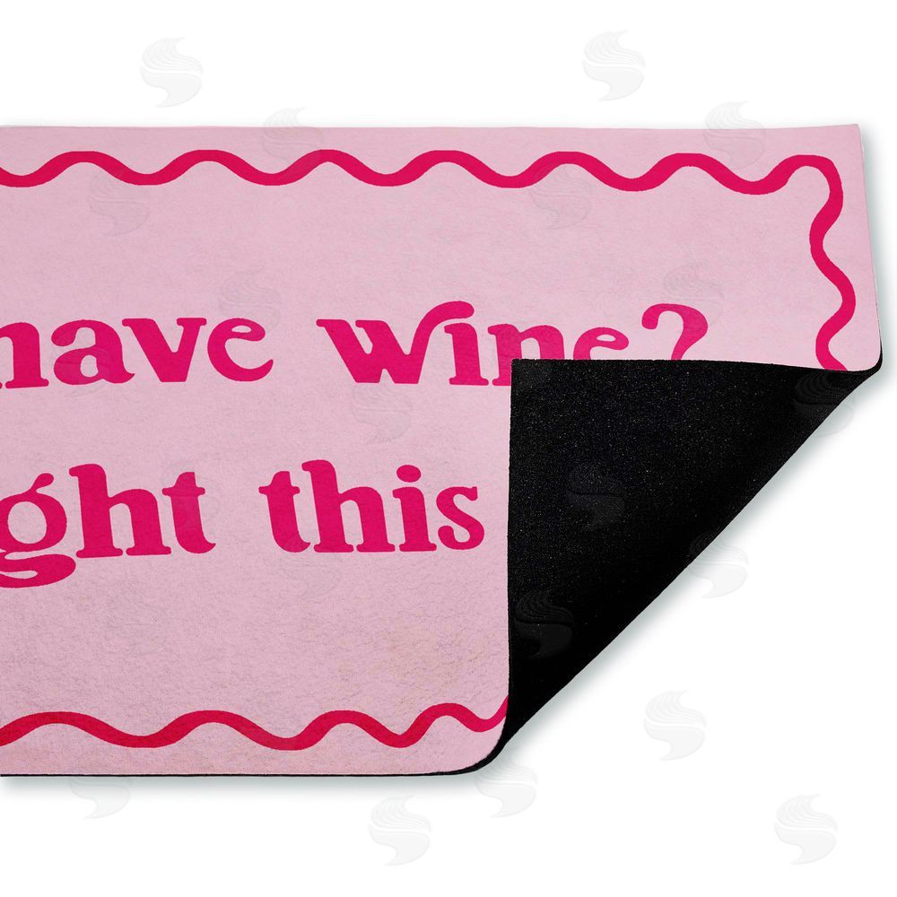 Stupell Studio | Pink Have Wine Greeting Non-Woven Door Mat