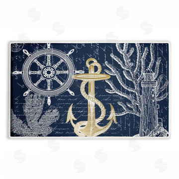 Kim Allen | Vintage Nautical Sea Letters Plush Bath Mat