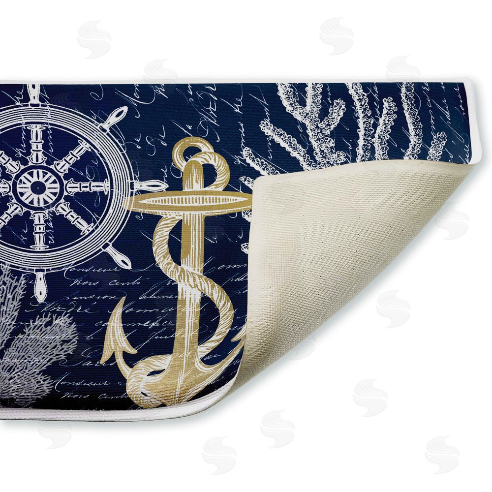 Kim Allen | Vintage Nautical Sea Letters Plush Bath Mat