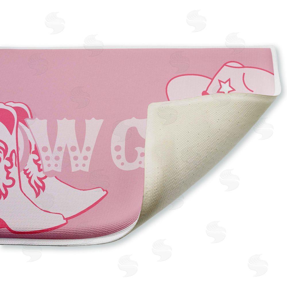 Corinne Rose Designs | Pink Feminine Dancing Cowgirl Plush Bath Mat