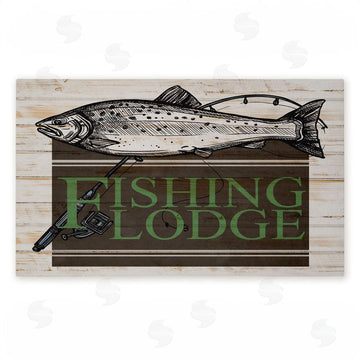 Kim Allen | Rustic Fishing Lodge Non-Woven Door Mat