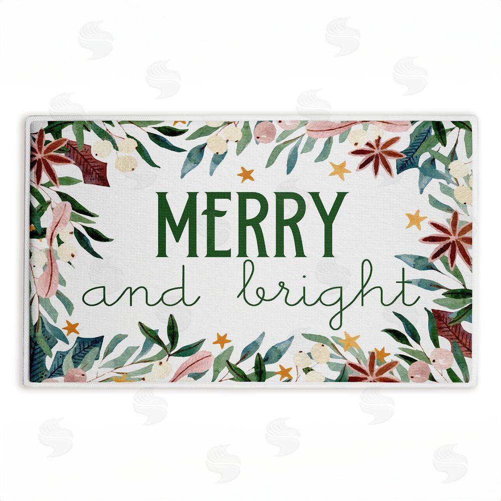 Kim Allen | Merry And Bright Seasonal Florals Plush Bath Mat