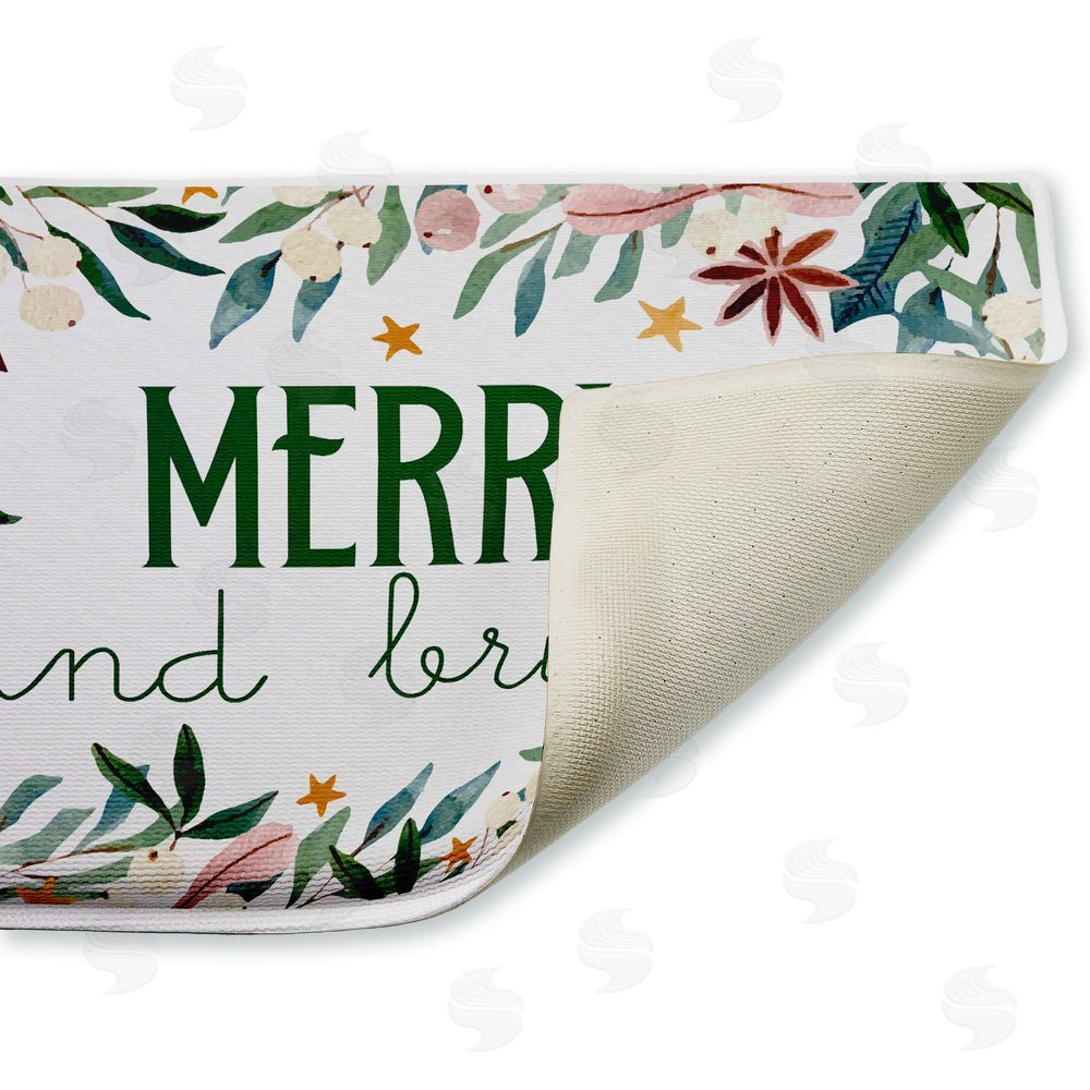 Kim Allen | Merry And Bright Seasonal Florals Plush Bath Mat