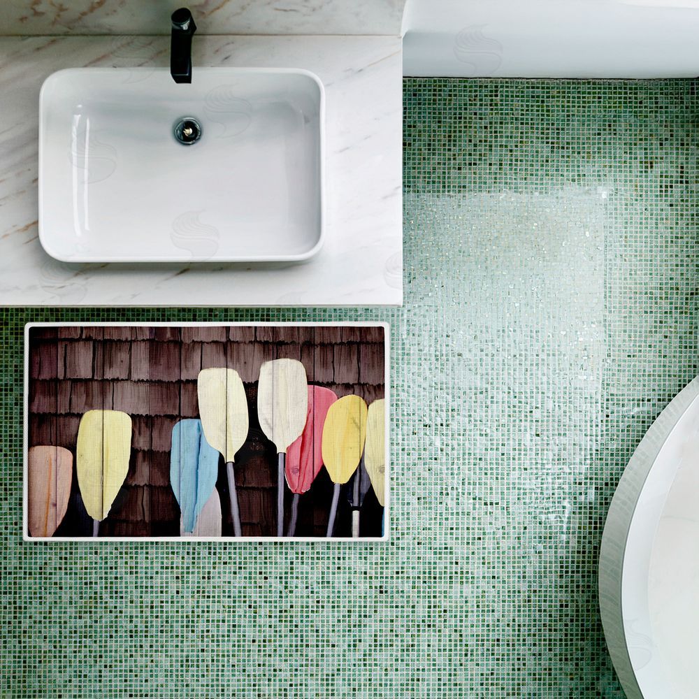 Kim Allen | Colorful Lake Paddles Plush Bath Mat