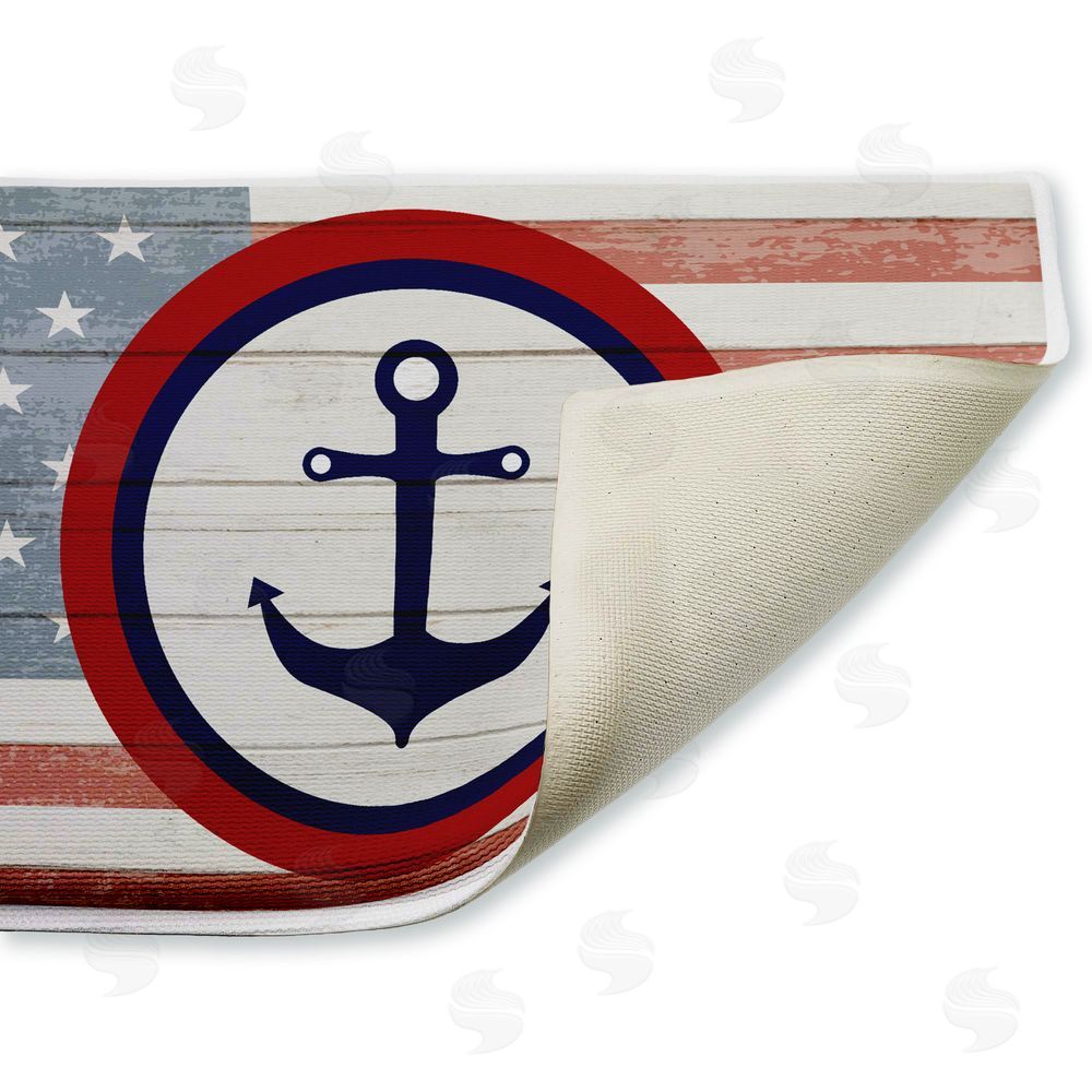 Kim Allen | Nautical Flag with Anchor Plush Bath Mat