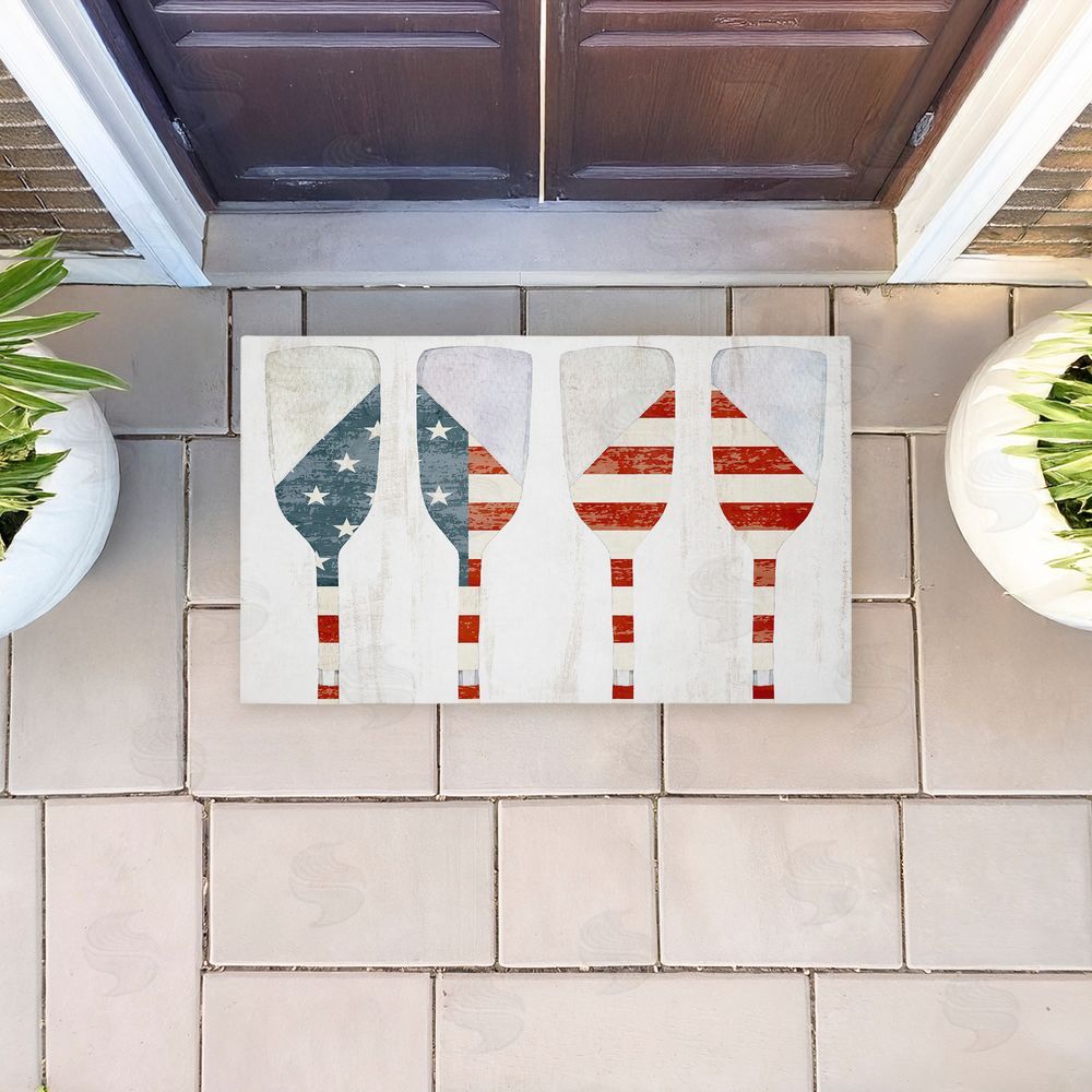 Kim Allen | Patriotic Flag Boat Paddles Non-Woven Door Mat