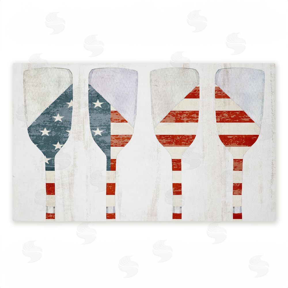 Kim Allen | Patriotic Flag Boat Paddles Non-Woven Door Mat