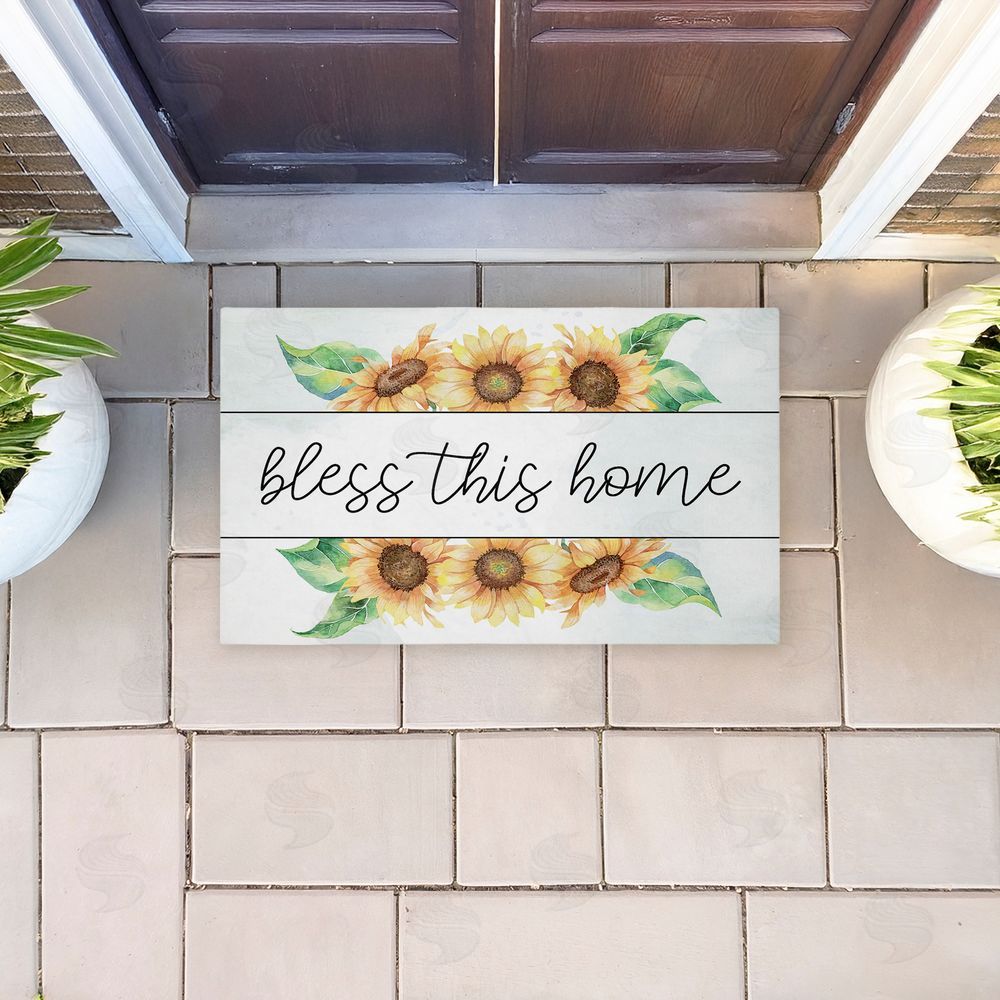 Kim Allen | Bless This Home Sunflowers Non-Woven Door Mat