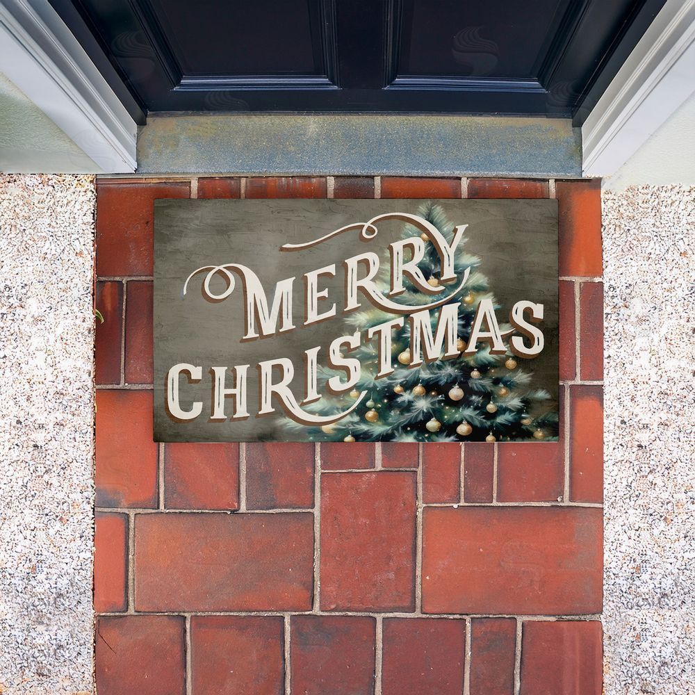 Kim Allen | Vintage Merry Christmas Greeting Non-Woven Door Mat