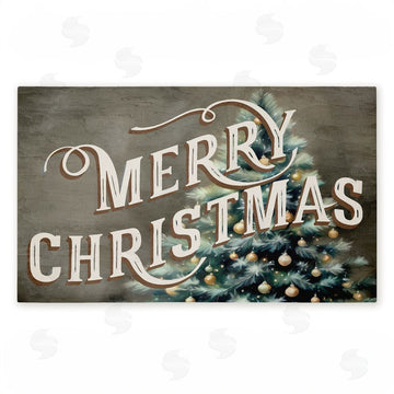 Kim Allen | Vintage Merry Christmas Greeting Non-Woven Door Mat