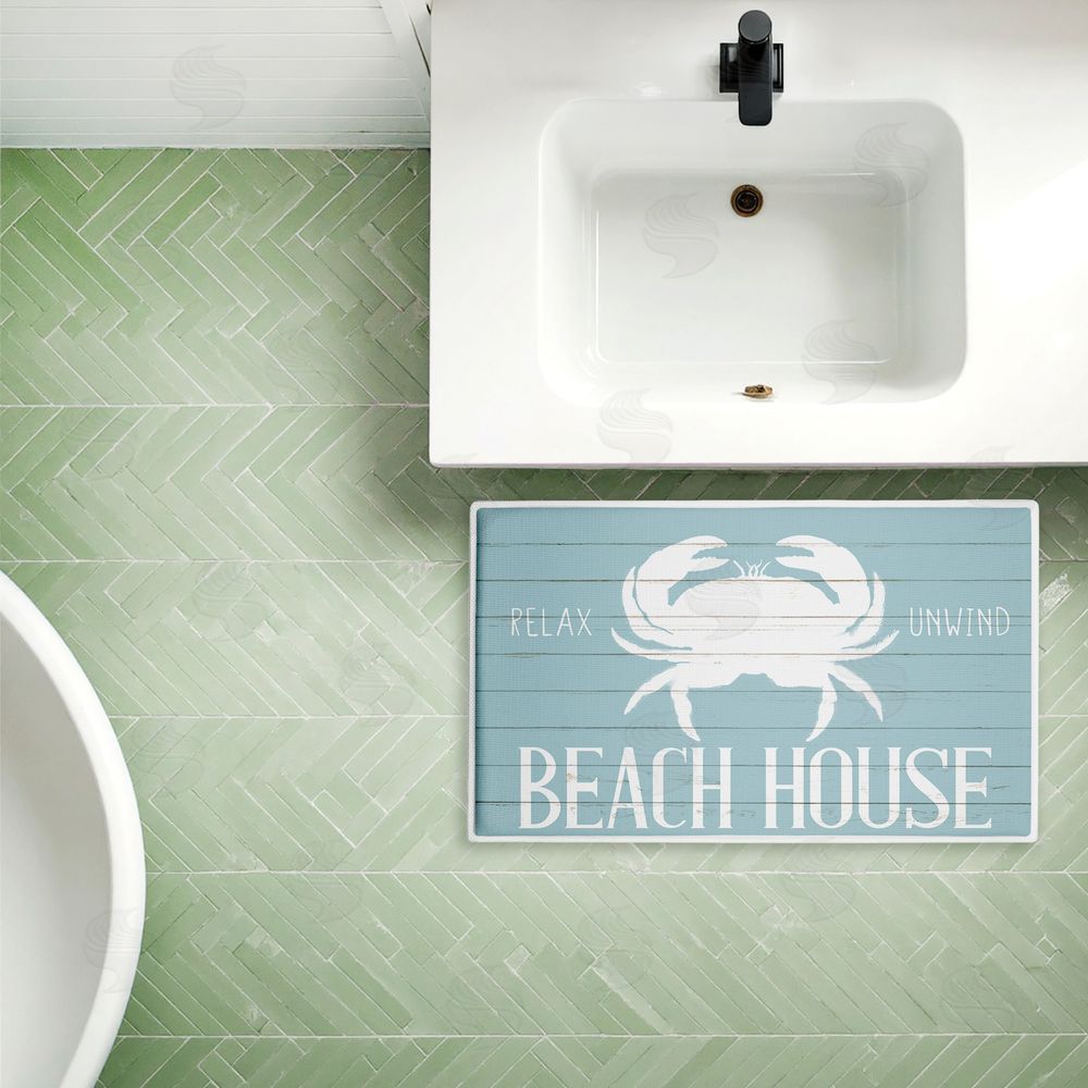 Kim Allen | Beach House Entry Crab Plush Bath Mat